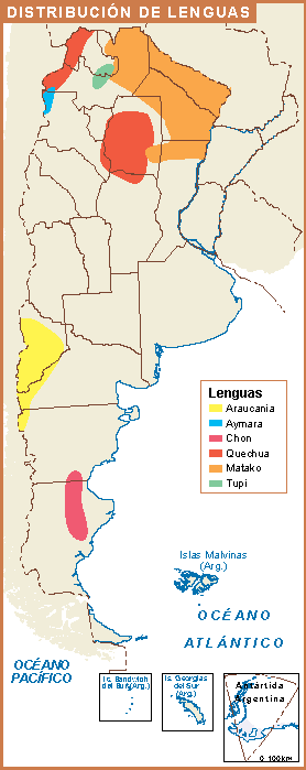 Argentina mapa lenguas