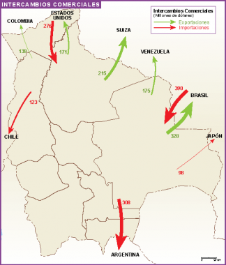 Bolivia mapa comercial
