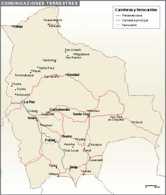 Bolivia mapa comunicaciones