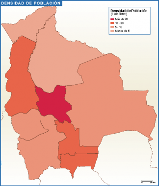 Bolivia mapa poblacion