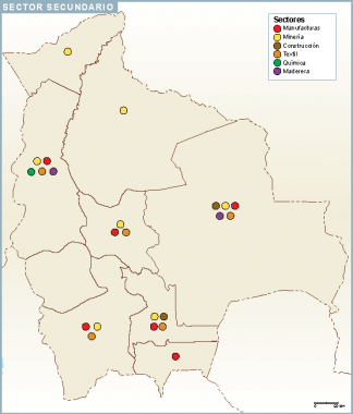 Bolivia mapa sector secundario