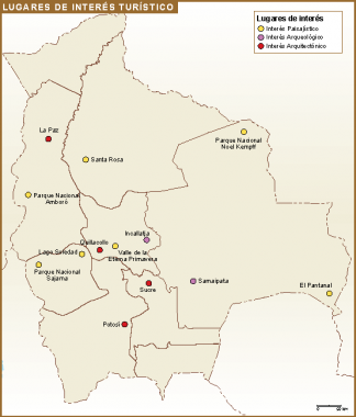 Bolivia mapa turismo