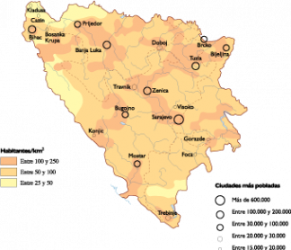 Bosnia Herzegovina Population map