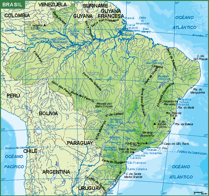 Brasil mapa fisico