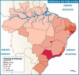 Brasil mapa poblacion