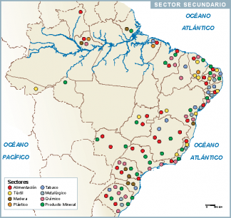 Brasil mapa sector secundario