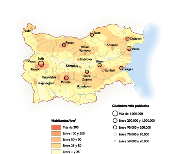 Bulgaria Population map