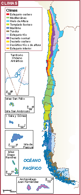 Chile mapa clima