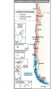 Chile mapa comunicaciones