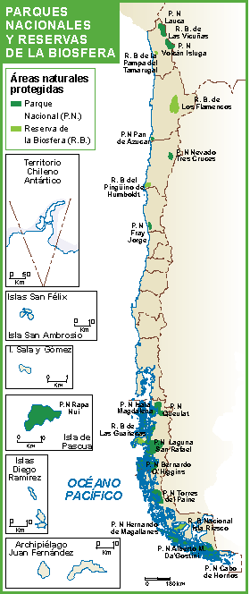 Chile mapa parques