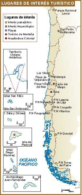 Chile mapa turistico