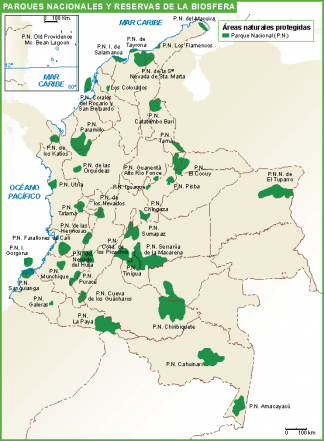 Colombia mapa parques