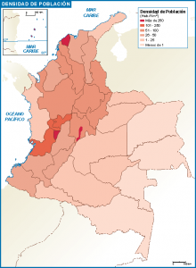 Colombia mapa poblacion