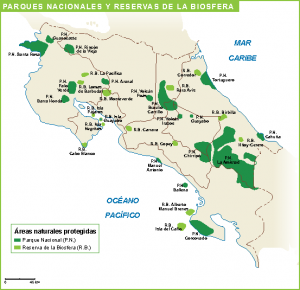 Costa Rica mapa parques