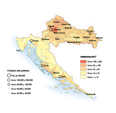 Croatia Population map