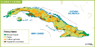 Cuba mapa flora fauna