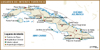 Cuba mapa turistico