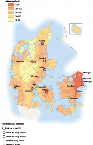 Denmark Population map