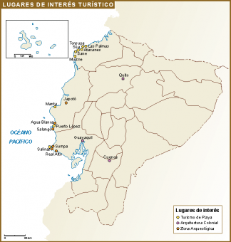 Ecuador mapa interes turistico