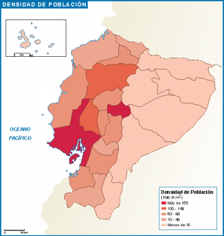 Ecuador mapa poblacion