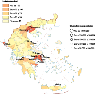 Greece Population map