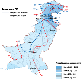 Pakistan Climate map