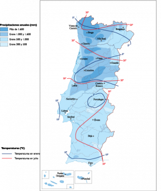 Portugal Climate map