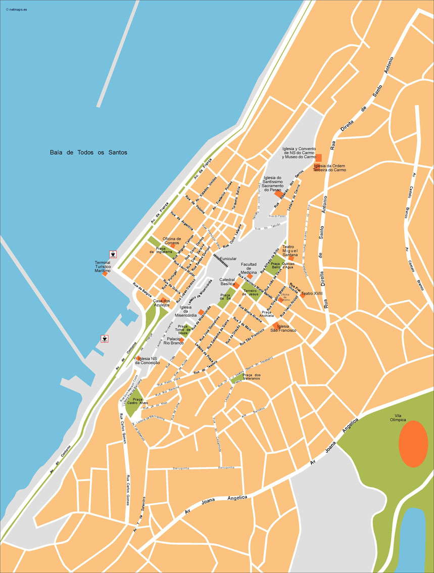 Salvador Bahia Vector Map | Vector World Maps