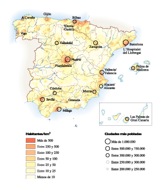 Spain Population map