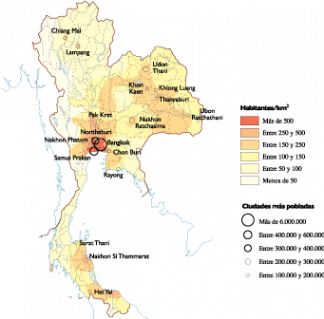 Thailand Population map