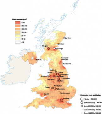 United Kingdom Population map