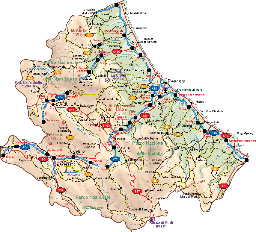 Abruzzo Vector Map 