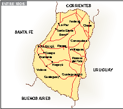Mapa Entre Ríos