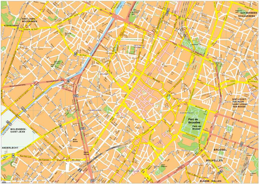 Bruselles Vector EPS Map