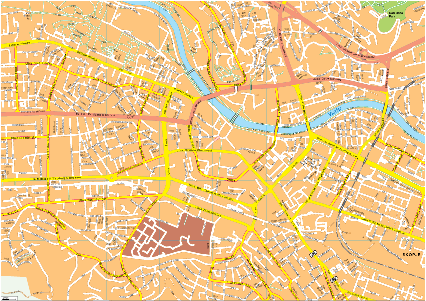 Skopje Vector EPS Map