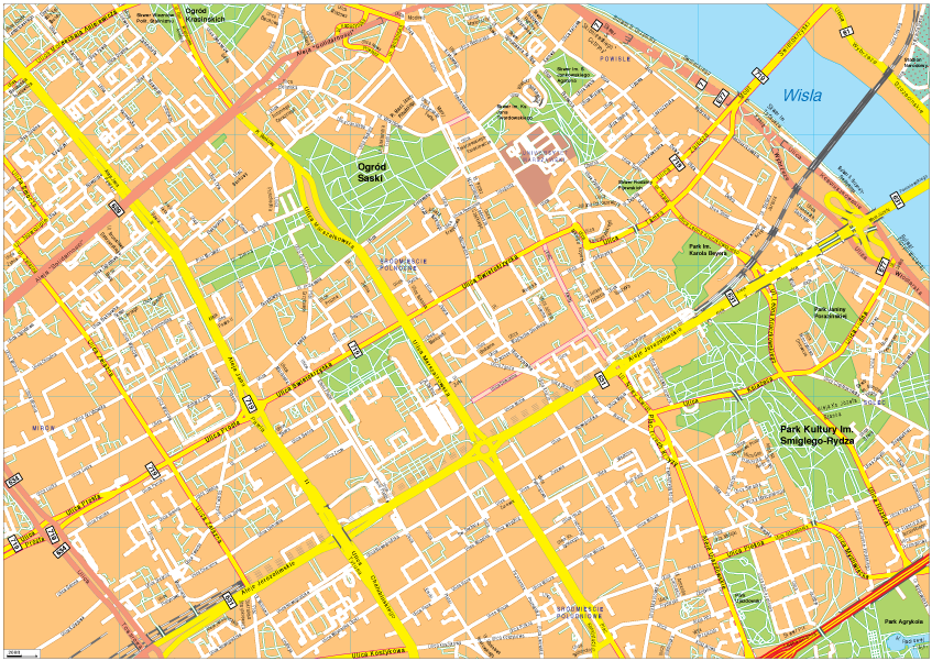 Warsaw Vector EPS Map