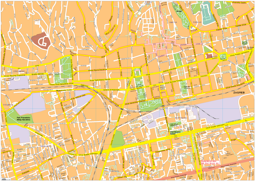 Zagreb Vector EPS Map